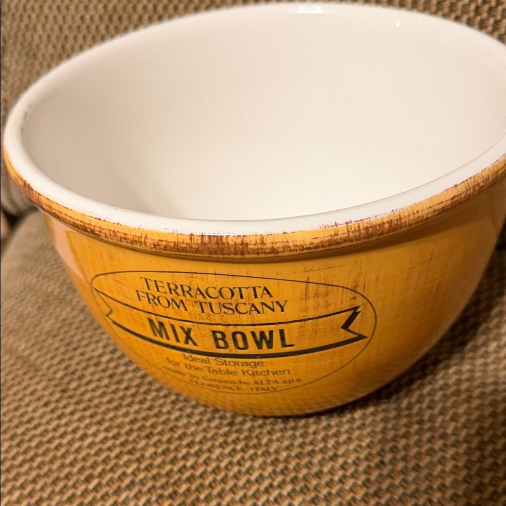 Terracotta Yellow Mix Bowl - Ceramic Kitchen Mixing Bowl